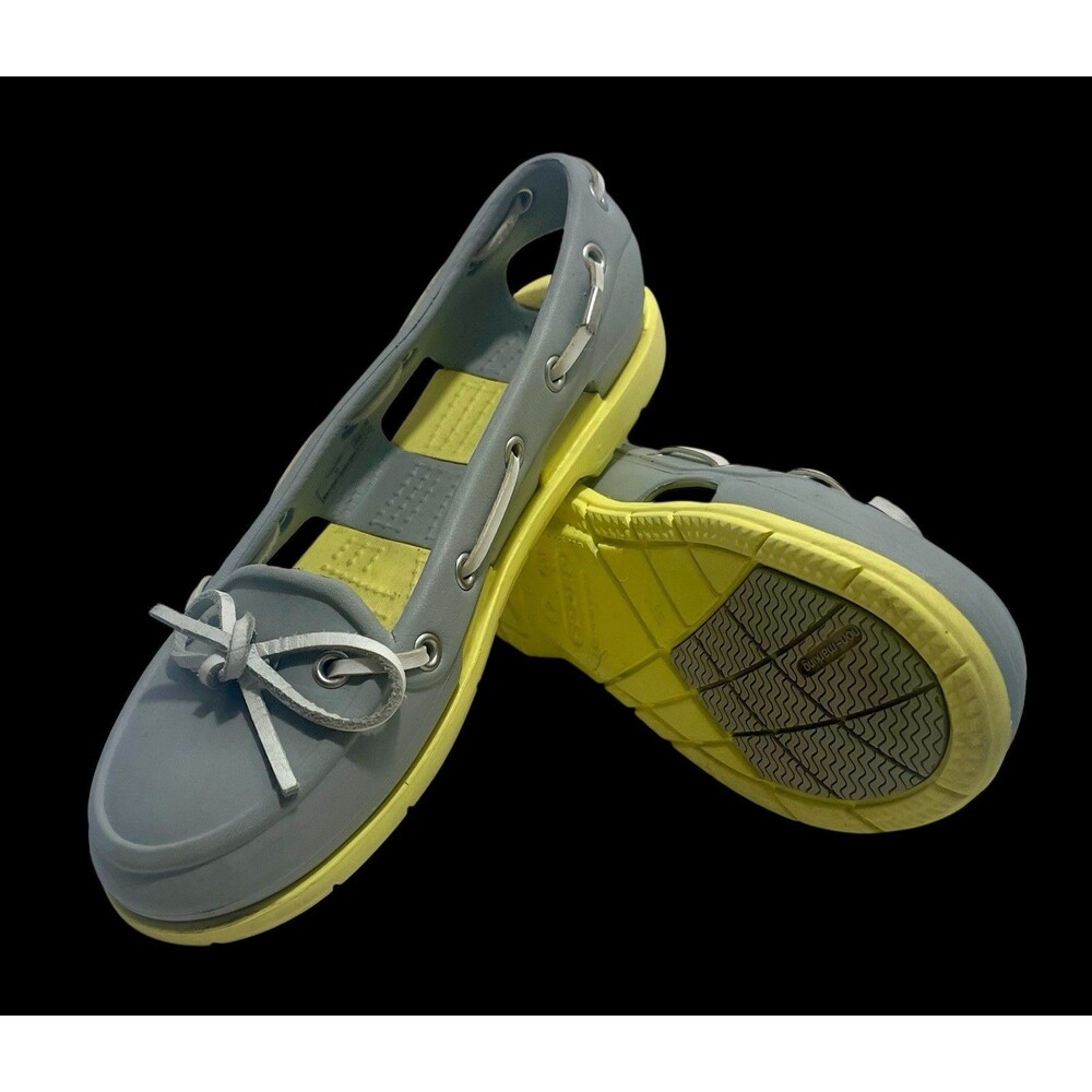 Crocs Beach Line Boat Shoes Slip On Loafers Women Size 4 EUC